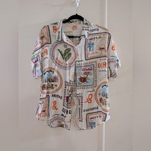 Printed Button Down Shirt